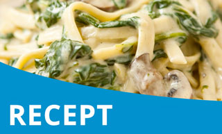 Verse pasta met spinazie en kastanje champignons