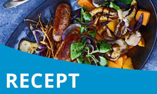 Zoete-aardappelsalade met paddenstoelen