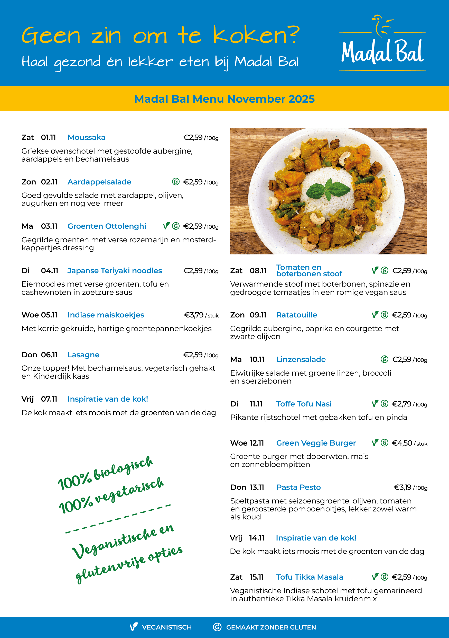 Madal Bal menu november 2025 I