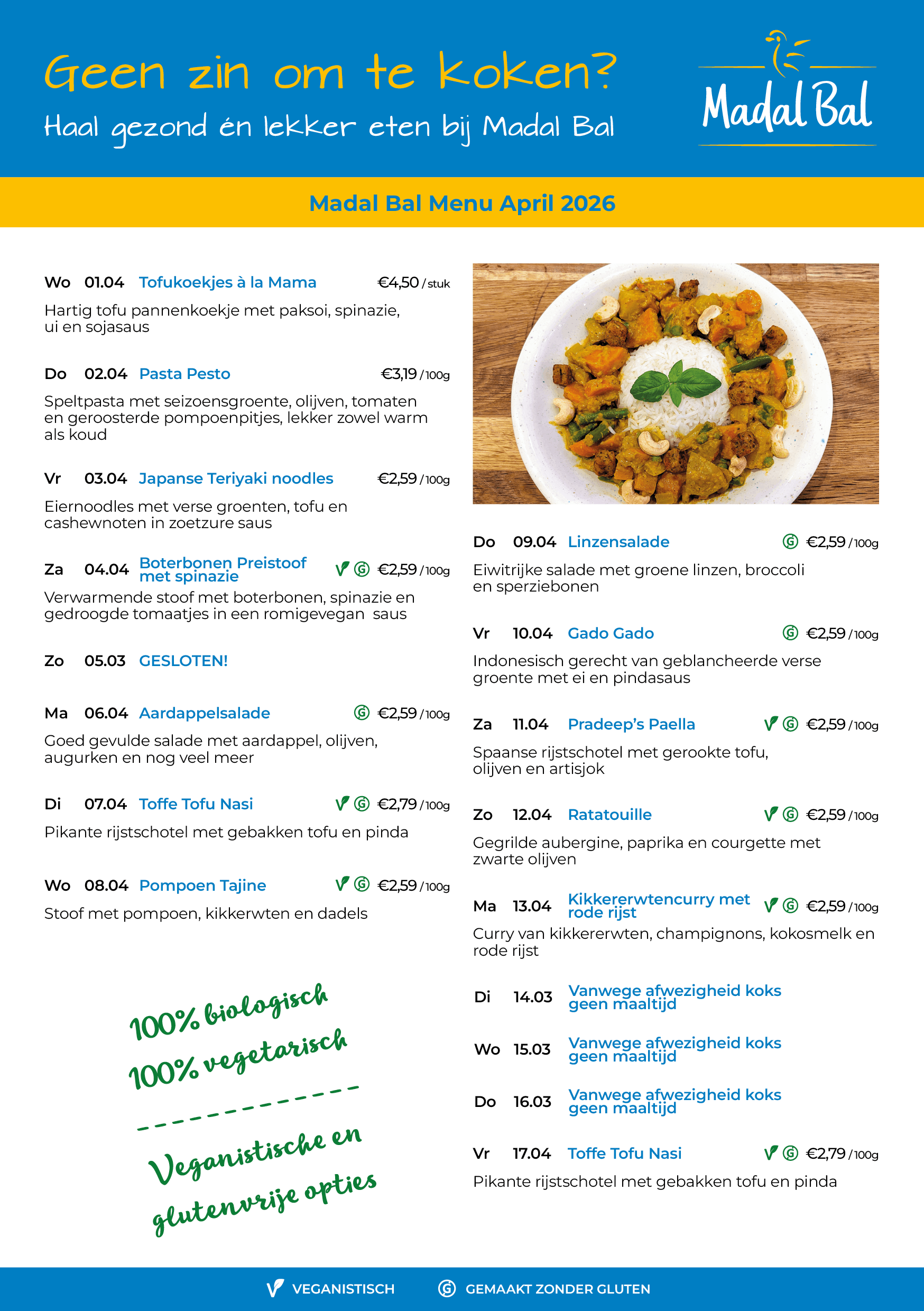 Madal Bal menu April 2026 I